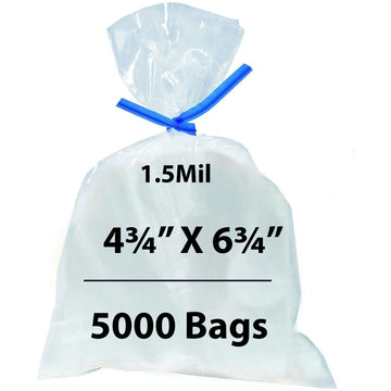 Flat Polypropylene Bags 1.5 Mil 4.75X6.75 inches 5000 Bags